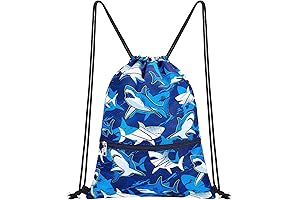 Boys Swim Bag - Kids Drawstring Backpack For Beach