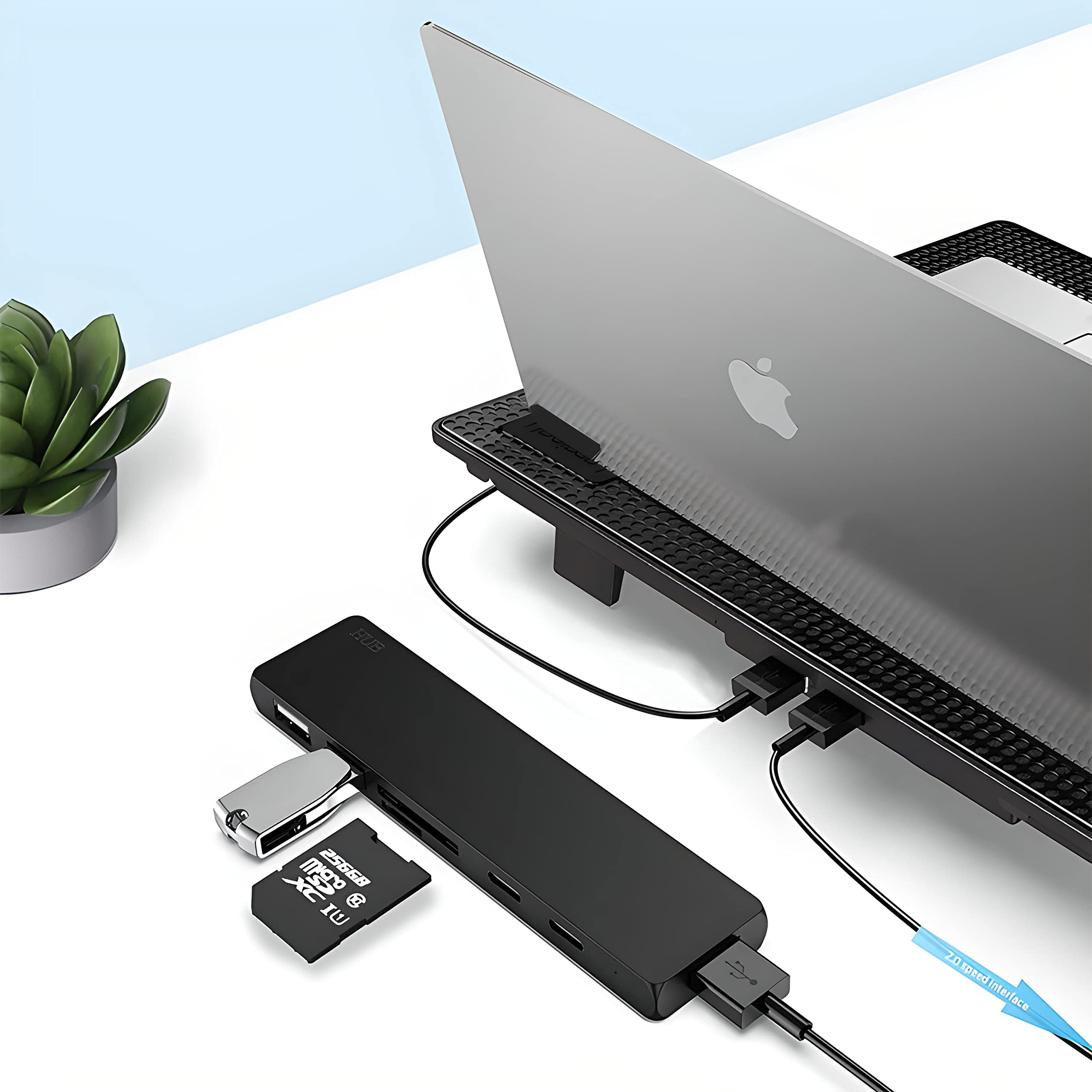 Retoo Base di Raffreddamento per computer portatile con 5 ventole LED da 12-15 pollici per evitare il surriscaldamento, pad di raffreddamento per computer portatile, PS3 PS4 PS5 Xbox One nero