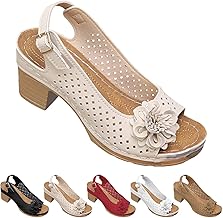riou Sandali Donna Tacco Alto Comodi Eleganti Sandalo Largo Sposa Sandali a Punta Aperta Con Tacco a Blocco Cinturino Caviglia Regolabile Comodi Plantare Plantare Estraibile Scarpe