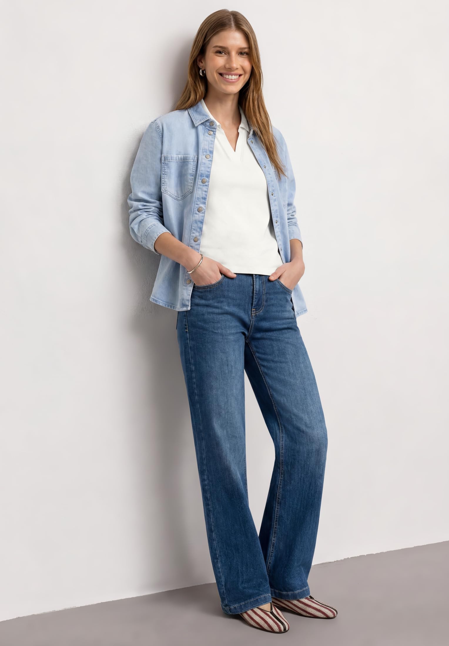 Street One 3230492 Top a Coste con Colletto Polo Donna (Pacco da 1)
