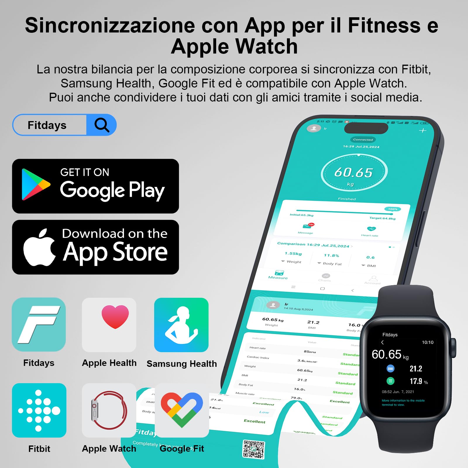 Bilancia Pesapersone Bilancia di Precisione con BMI Pesa Persona Bilancia Pesapersone Digitale Bluetooth