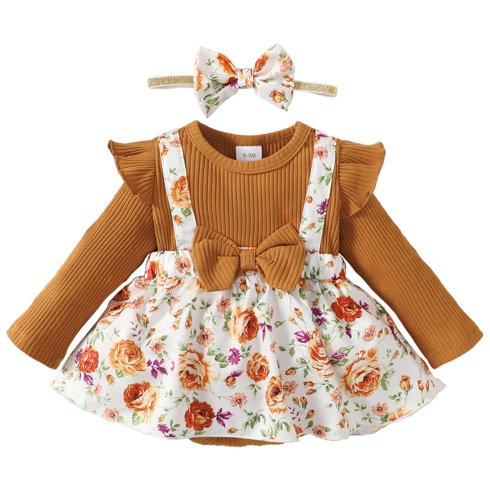 Niemowlęta noworodka dziewczynka długie rękawy kwiaty śpioszki w kratę paski sukienka jednoczęściowy strój Playsuit bodysuit, casualowa sukienka na urlop