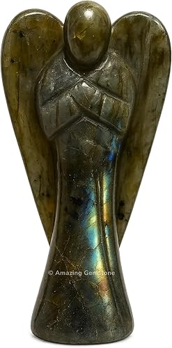 Miniatura 11 de Amazing Gemstone Ángel de Ojo de Tigre - Ángel de Cristal de Ojo de Tigre y Figurillas de Ángel Guardián de Bolsillo de Cristal (4 pulgadas)