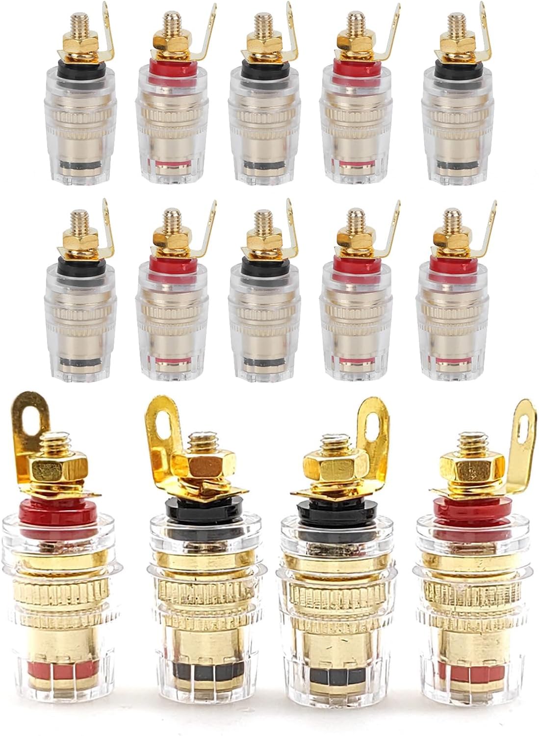 10 Pcs 4mm Gold Plated Banana Plug Terminal Binding Post, Durable Speaker Amplifier Connectors, Binding Post Sockets for DIY Audio Projects