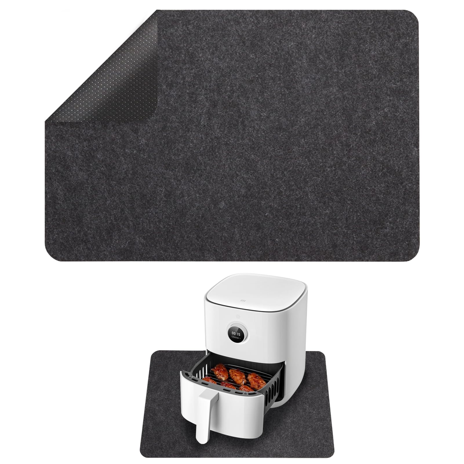 Heat Resistant Mat for Air Fryer, 44 * 30cm Heat Proof Mat Kitchen Appliance for Sliders, Kitchen Countertop Protector Mats for worktops, Non-Slip Mixer Mover Mats for Air Fryers Coffee Machines Ovens