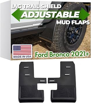 IAG Trail Shield Adjustable Front Mud Flaps for Ford Bronco 2021+