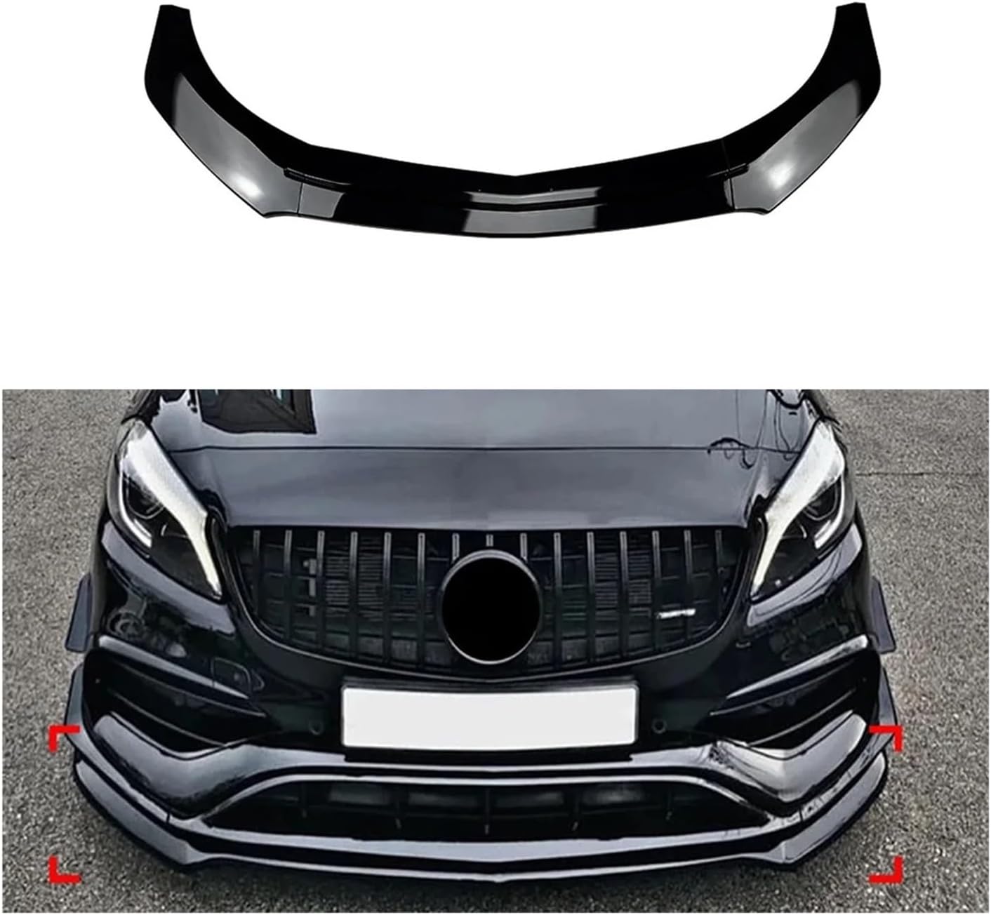 ベンツ A クラス W176 A200 A260 A45 2013-2018 車下部フロントバンパーリップスポイラーボディキットアク