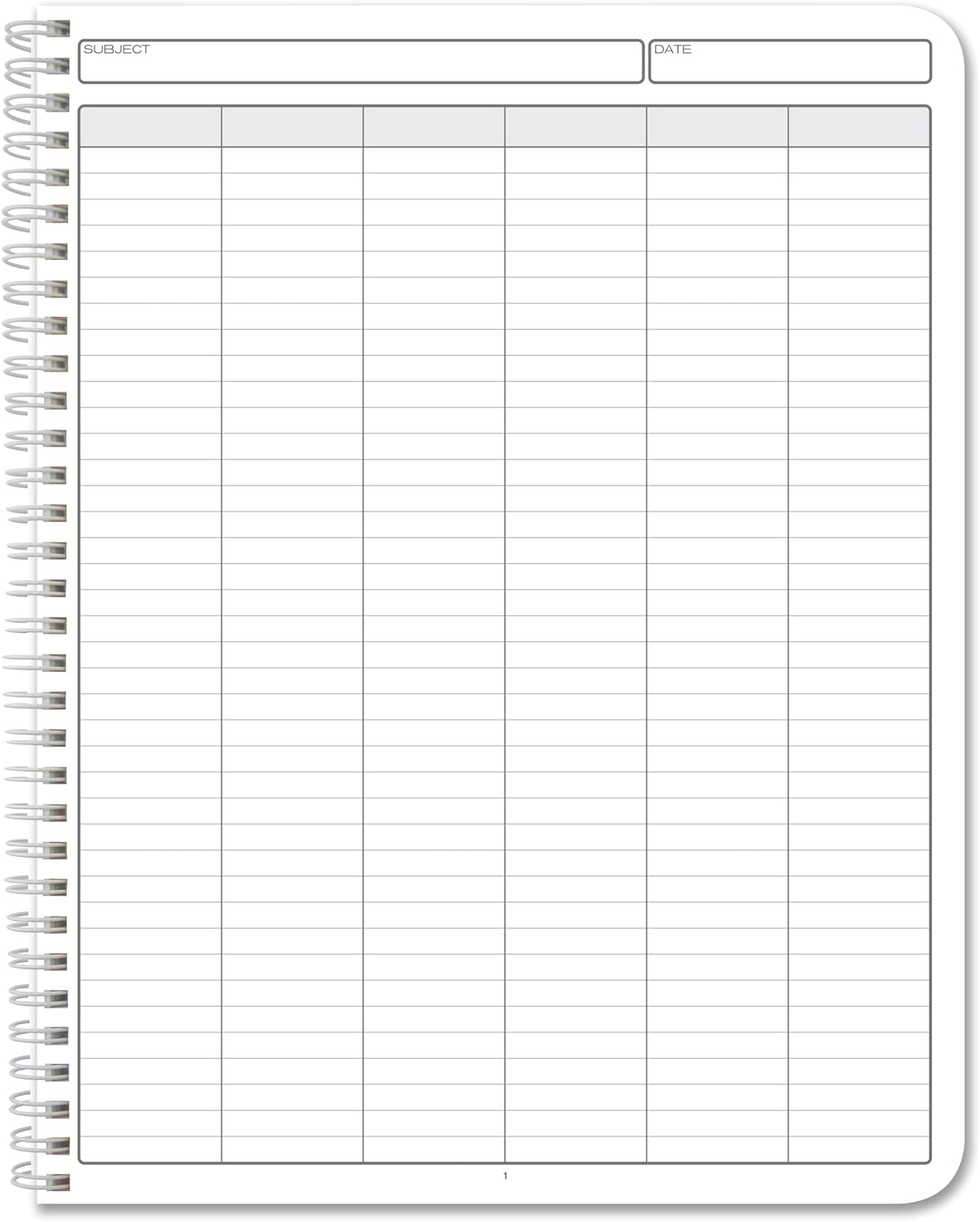 BookFactory 6 Column Log Book, Wire-O, 100 Pages image 5
