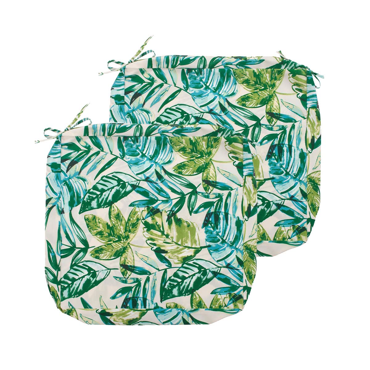 FUNHOME Water-Resistant Outdoor Patio Cushion Cover with Ties Set of 2,Cushion Slip Cover, Patio Furniture Cushion Chair Seating Cover for Swing Cushion -Only Cover（22x20x4 Inch, Palm Leaf）-image-31