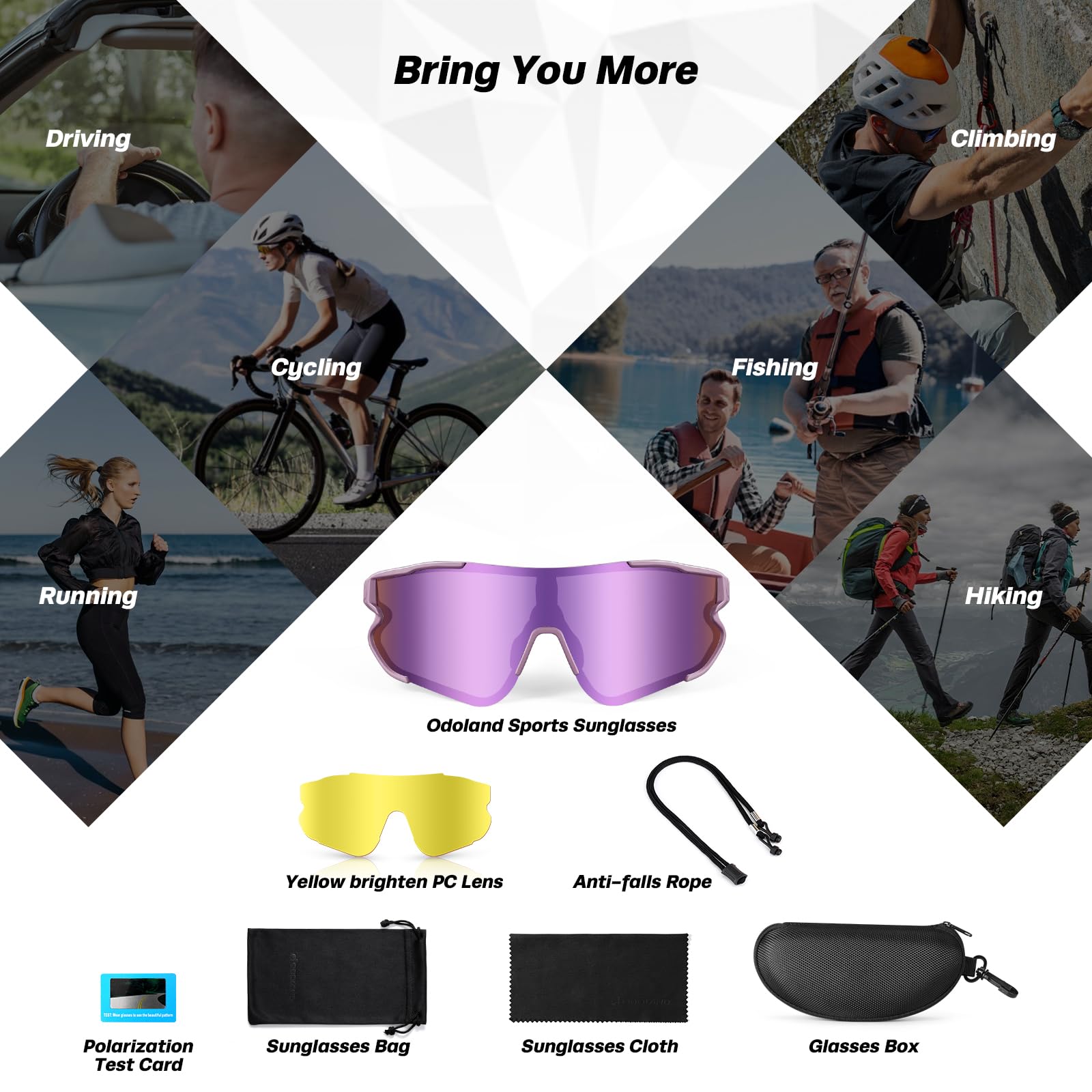 Liv サイクリング用サングラス ケース付き Amazon | [Odoland] 偏光