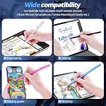 Stylus pens for Touch Screens [5 Pack Long Pen Body] Fiber mesh Tips High Sensitivity & Fine Point Capacitive Pen Compatible for ipad iPhone Android Tablet Laptop Microsoft Surface Chromebook