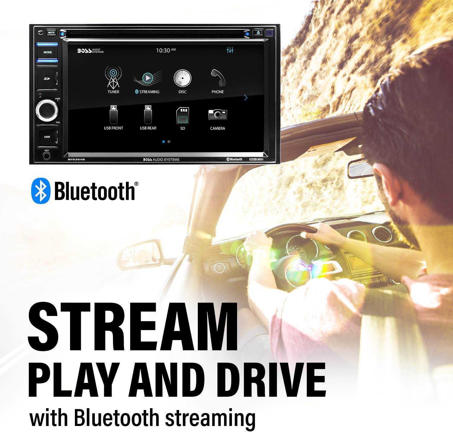 BOSS Audio Systems BVB9364RC Car Stereo System - 6.2 Inch Double Din, Touchscreen, Bluetooth Audio and Calling Head Unit, USB, SD, CD Player, AM/FM Radio Receiver, Backup Camera