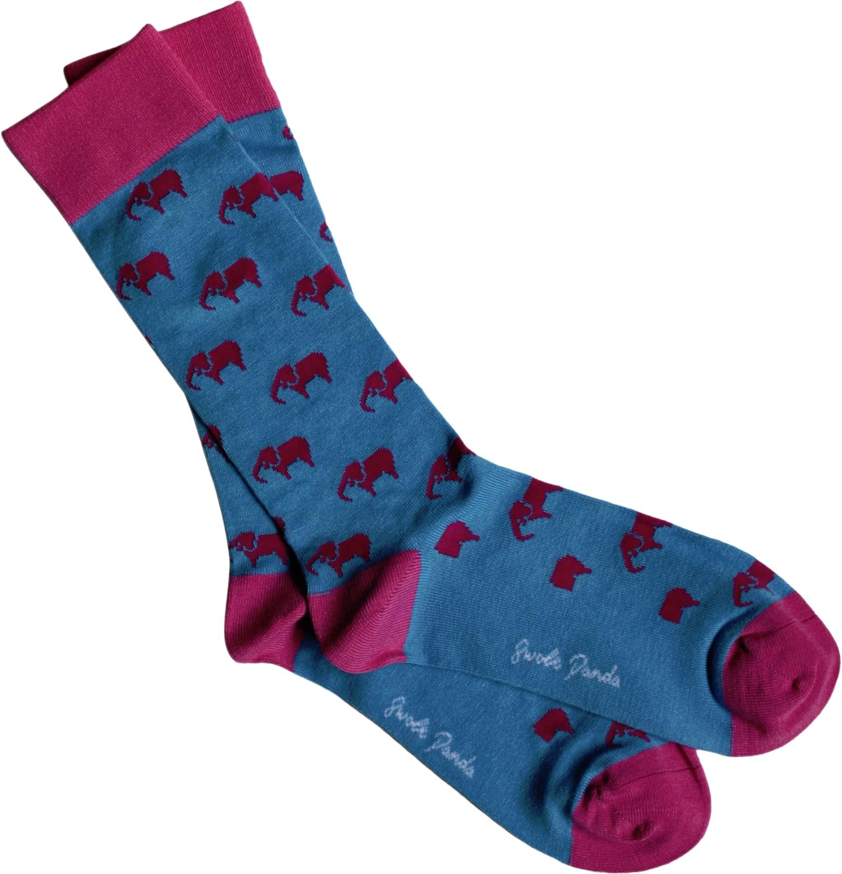 Bamboo Socks UK7-11 - Pink Elephant Mens Socks
