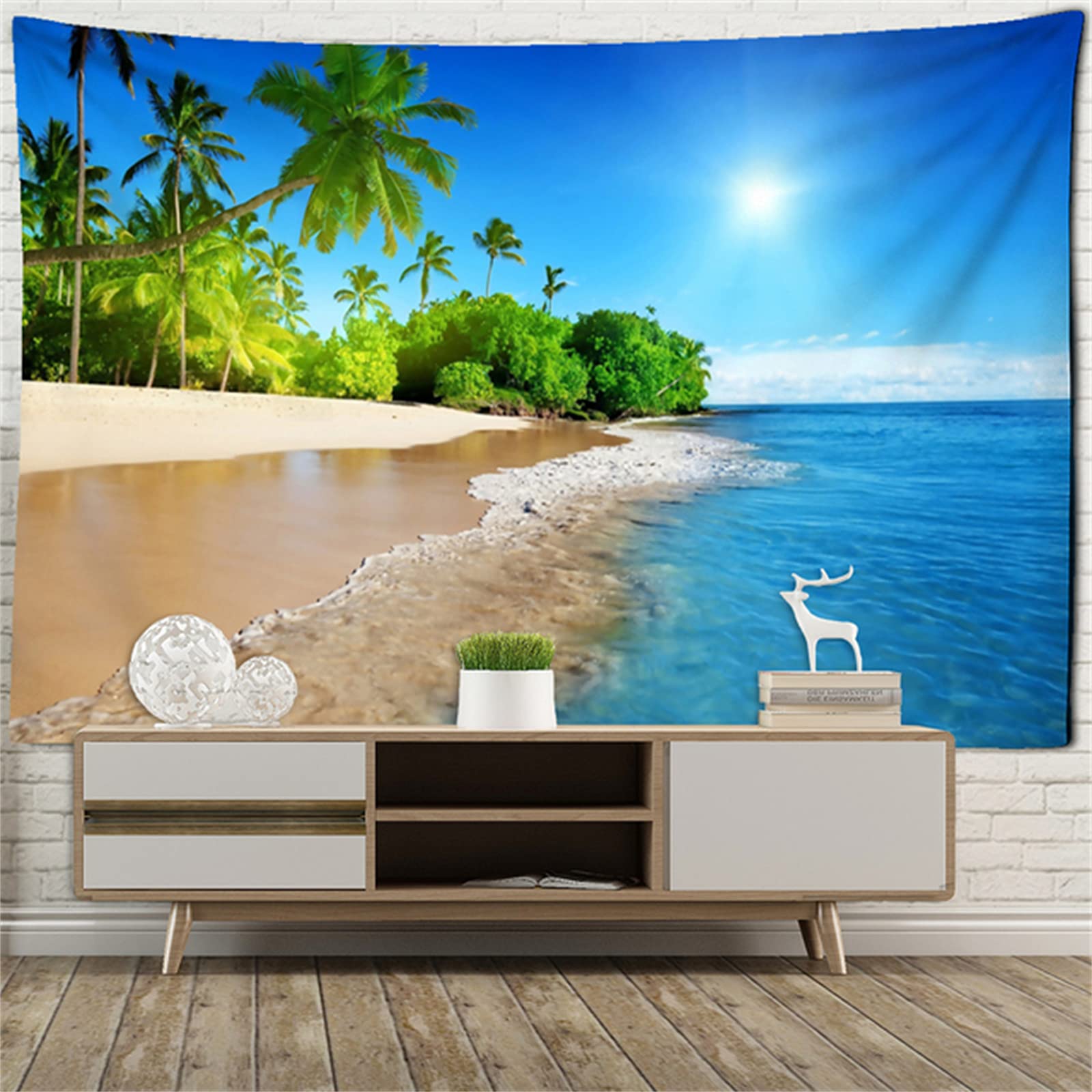 EHOMERY Piccolo Arazzo da Parete Telo da Attaccare al Muro Il Mare Arazzo da Ricamare Telo Muro Soggiorno Camera da Letto Decorazione Appesa alla Parete 260X240Cm