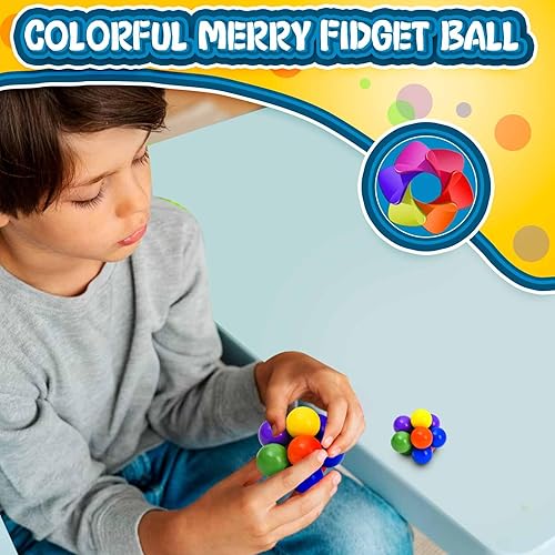 Miniatura 6 de Juguete de bola antiestrés para adultos, juguete de escritorio de bola de morera arcoíris, juguete de escritorio para autismo, TDAH, alivio del