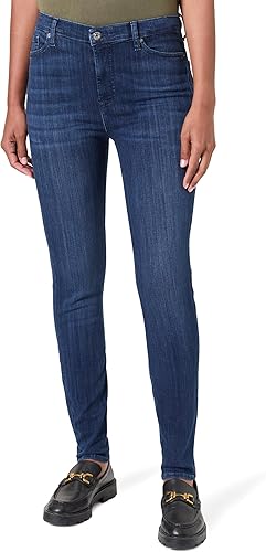 7 For All Mankind HW Skinny Los Feliz Jeans, Azul Oscuro, 31W Mujeres