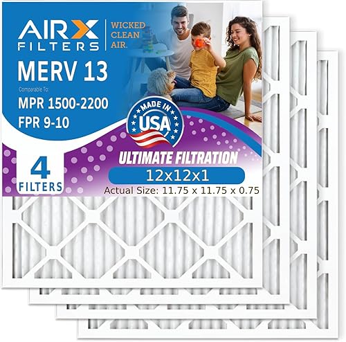 Miniatura 18 de AIRX FILTERS WICKED CLEAN AIR. Filtro de aire acondicionado plisado electrostático MERV 13 de 18 x 20 x 1, paquete de 4 filtros de horno HVAC AC