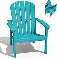 Vista 21 de nevilywood Sillas Adirondack compactas apilables, sillas de patio de polietileno de alta densidad de 26.3 pulgadas de ancho, duraderas, diseño que