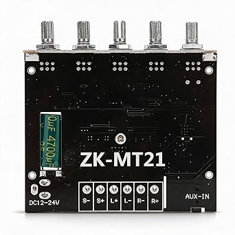 MT21 Bluetooth Amplifier Board, 2.1 Channel, 50W+50W+100W High Power, DC 12-24V, Audio Stereo Subwoofer, for 4-8 Speakers