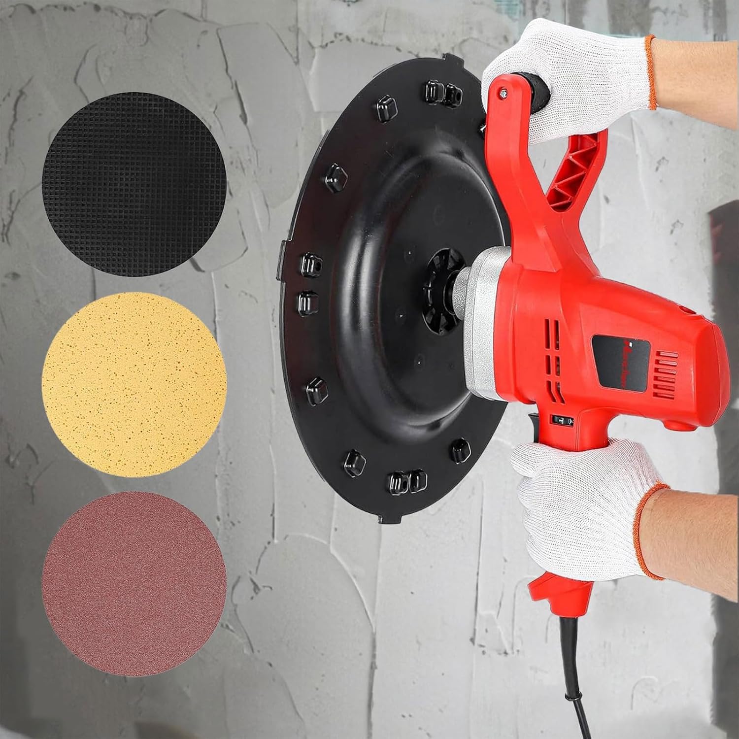 Electric Concrete Trowel Machine Wall Smoothing Polishing Machine, 1280W Electric Concrete Cement Mortar Trowel with 6 Variable Speed For Walls Ceilings Floors In Construction