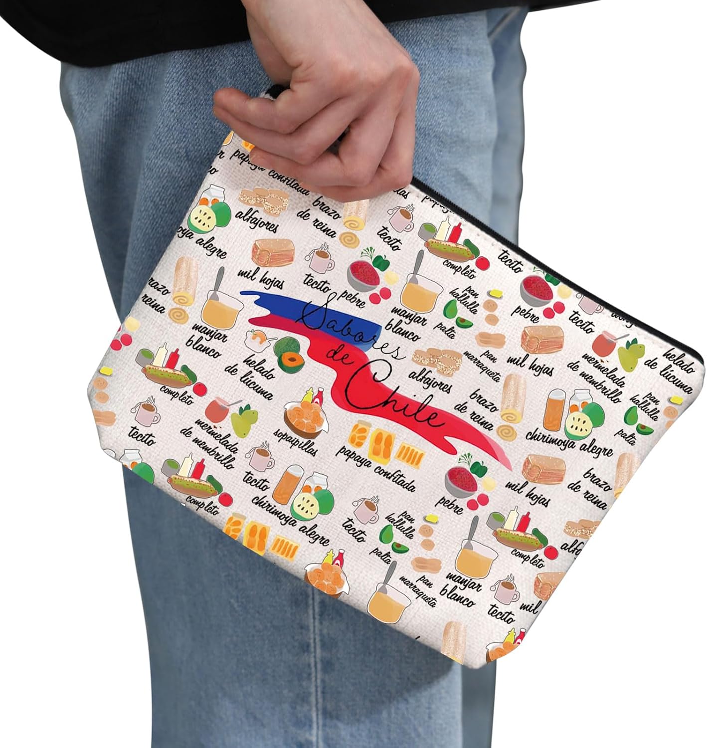 G2TUP Funny Chile Lovers Gift Chile Makeup Bag Chile Traveller Cosmetic Bag Chilean Culture Lovers Gift (Chile MB) image 2