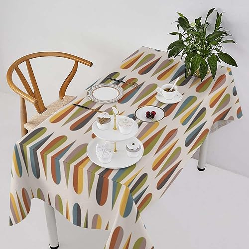 Miniatura 51 de Mantel floral retro de los años 70, decoración de fiesta de cumpleaños, mantel de plástico lavable para comedor, cocina, decoración de fiesta de