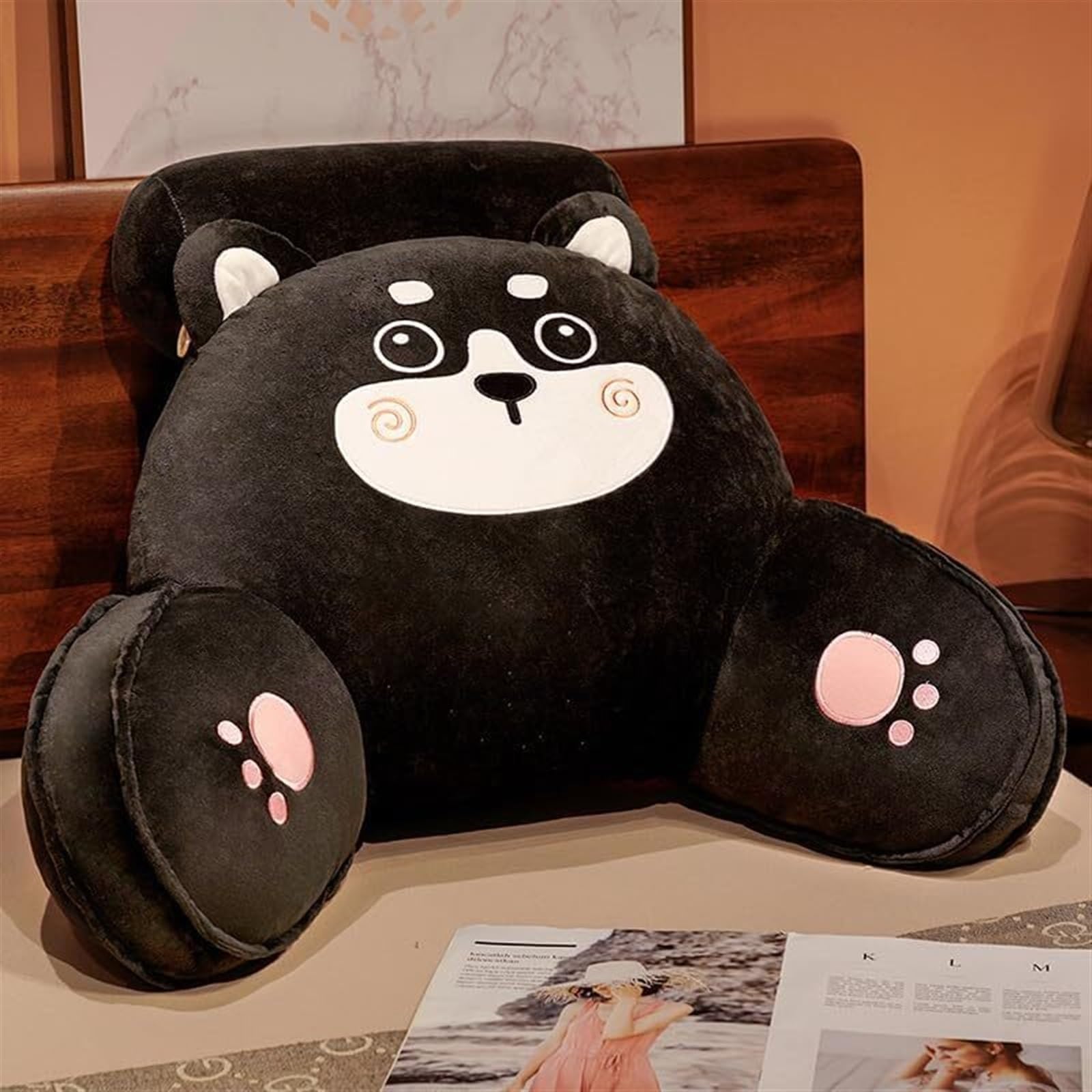 Uoxhfdh Black Back Support Comfortable Backrest Cushion To Relax Arm And Lumbar Fluffy Waist Rest Cushions(,70 * 50Cm)