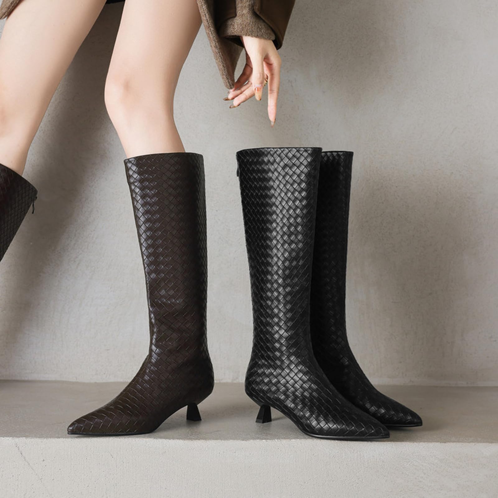 CUTEHEELS Damskie sztyblety koronkowe | wytrzymała gumowa podeszwa do noszenia na co dzień