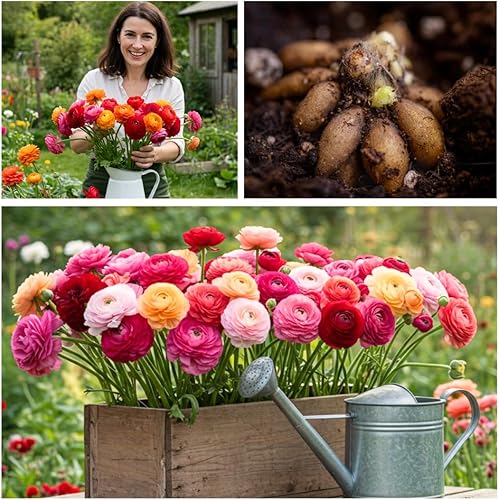 Miniatura 4 de 6 bulbos de ranúnculo mixtos - 6 bulbos grandes y saludables para plantar