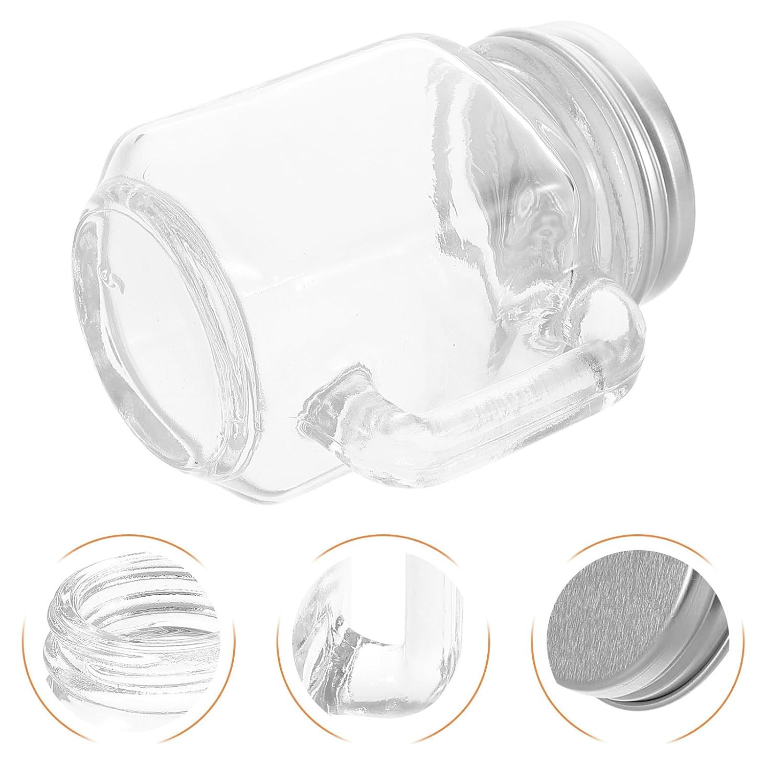Glass, Nail Art Tool Sterilizer Cup with Lid for Cleaning Brushes and Cuticle Clippers All-in-one Jewelry Storage Container for Desktop and Home Use