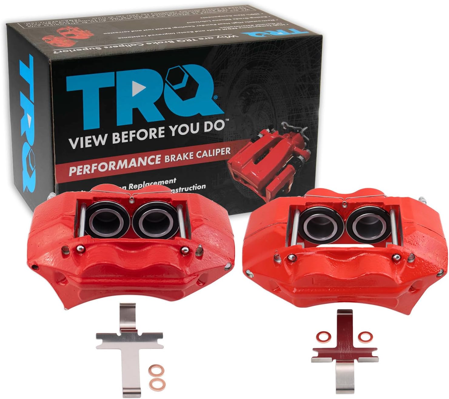TRQ Performance Front Brake Caliper Set (Front Painted Red)