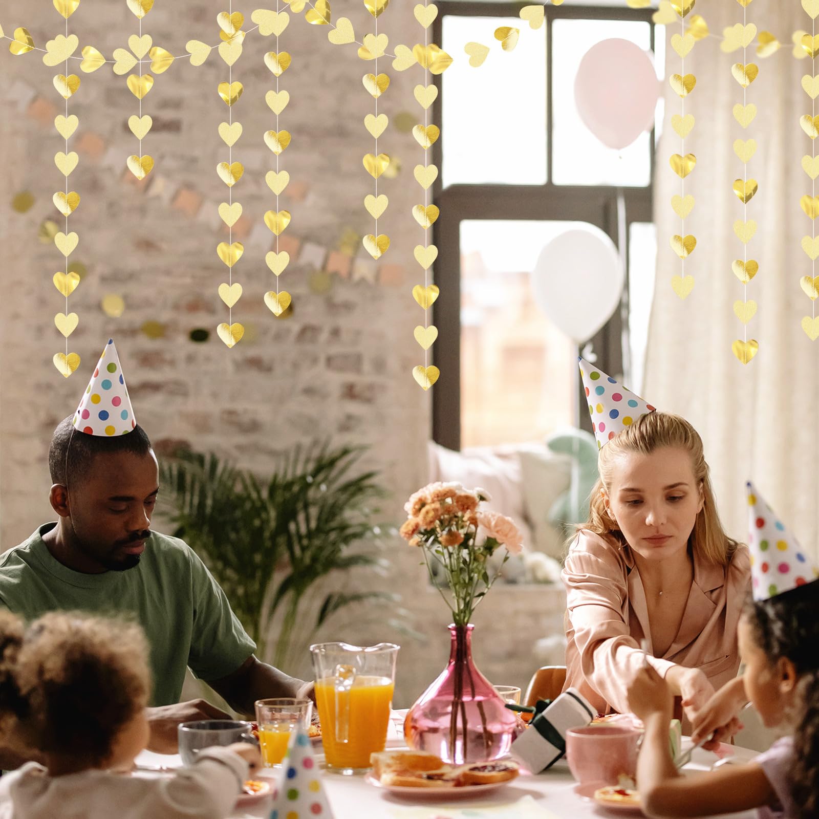 Guirnalda de corazón con purpurina para fiesta de compromiso, decoración de fiesta de compromiso, pancarta colgante de 55 pies, aniversario, boda, despedida de soltera, cumpleaños, Navidad,