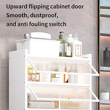 Washing Machine Storage Rack, 3-Tier Cabinet for Dryer and Washer with Adjustable Feet