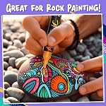 Chalkola 20 Dual Tip Acrylic Paint Markers - Acrylic Markers Kit for Rock Painting, Canvas, Wood, Ceramic, Glass, Fabric, Metal, Books - Permanent & Waterproof Fine tip Paint Pens for Kids & Adults