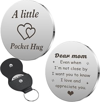 Pocket Hug Leather Keychain For Mom Father Day Gifts For Dad Grandpa Teacher Graduation Birthday Retirement Christmas