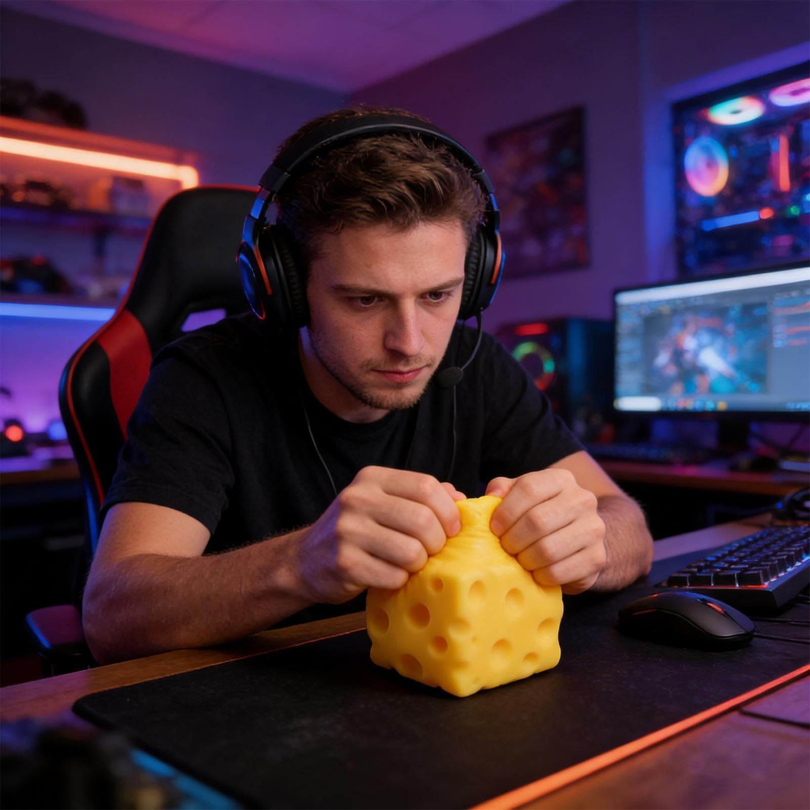 Giocattolo Spremibile A Forma Di Formaggio Giallo, Palla Antistress Quadrata Spremere Al Formaggio, Gioco Morbido Da Pizzicare Per Giovani, Impiegati, Studenti