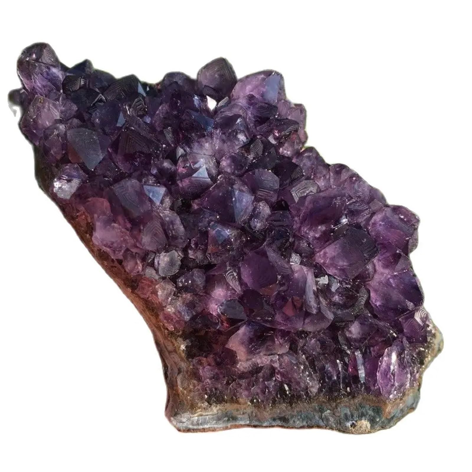 Hermoso Geoda de racimo de cristal de cuarzo amatista natural for decoración del hogar y la oficina, ayuda a relajar la mente y promover la armonía.(180-200g)