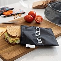 Vista 2 de Bumkins - Bolsas de tela para bocadillos y sándwiches - Para almacenamiento, viajes, preparación de alimentos, almuerzo - Reutilizables, resistentes