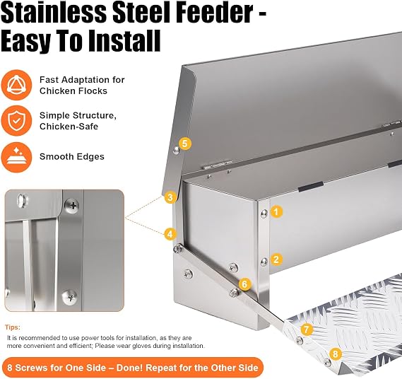 Chicken Feeder No Waste Rat Proof Automatic Treadle Feeder 15 Lbs