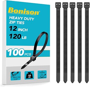 Bonion 2 Pack 3inch Tape Gun and 12 inch 100 Pcs Black Zip Ties Heavy Duty For Fast Box Sealing, Quick Load, Industrial Grade Durability