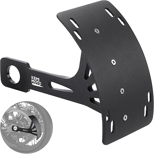KEMIMOTO Soporte de Placa de Matrícula de Motocicleta Universal Lateral Curvado Portaplaca para Sportster Softail Dyna Sport Bike Compatible con