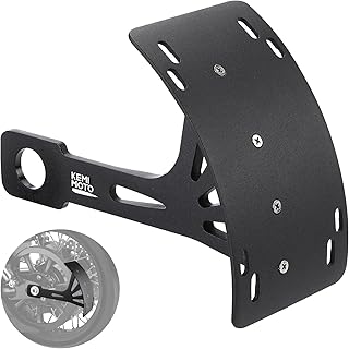KEMIMOTO Motorcycle License Plate Bracket Universal Black Curved Motorcycle License Plate Holder Side Motorcycle License Plate Mount Tag Bracket