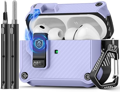 Miniatura 48 de Compatible con AirPods de 4ª generación, Funda Magnética con Bloqueo Automático, Soporte para Teléfono y Kit de Limpieza, Compatible con Funda