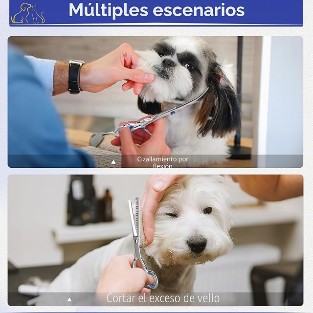 Foto 7 de 8 de Tijeras Peluqueria Canina, Acero Resistente A La Oxidación, Puntas Redondeadas Seguras
