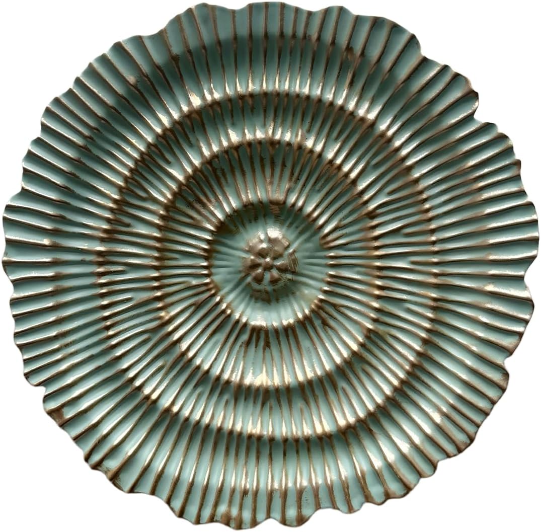 Metal Wall Sculpture, 10'' Round Textured Radiant Sunburst Wall Decor
