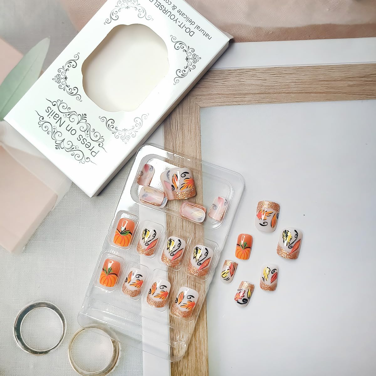 24 Pcs Fall Press on Nails - Autumn Design - Image 2