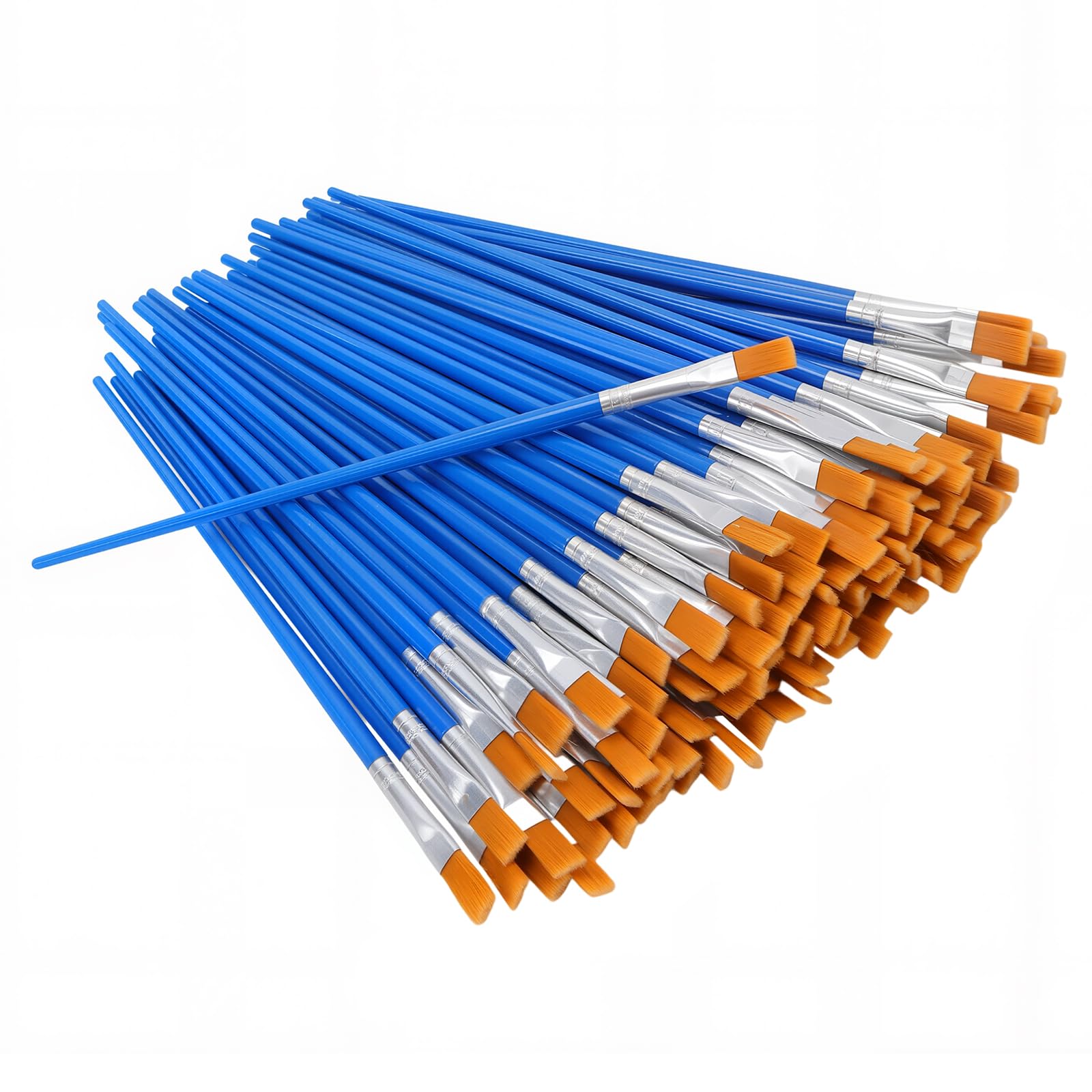 SENJEOK 100 PCS Small Paint Brushes Bulk, 0.7 mm Wide Flat Art Paintbrushes for Acrylic, Watercolor, Painting, Drawing