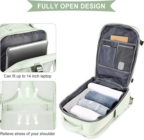 Miniatura 6 de coowoz Mochila de viaje grande para mujeres y hombres,Mochila de transporte,Mochila de senderismo impermeable para deportes al aire libre, Verde