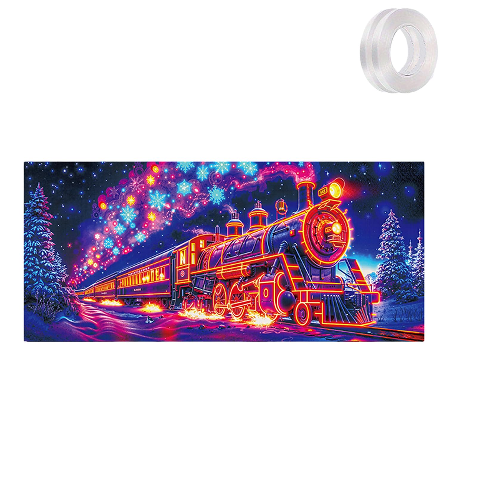 Tfaoys C Uvlight Activated Hristmas Garage Door Over Standard, Glows In Dark 2D Flat Holiday Garage Door Overs With Artoon Santa, Outdoor Indoor Party Decoration Glows In Dark With Artoon Santa