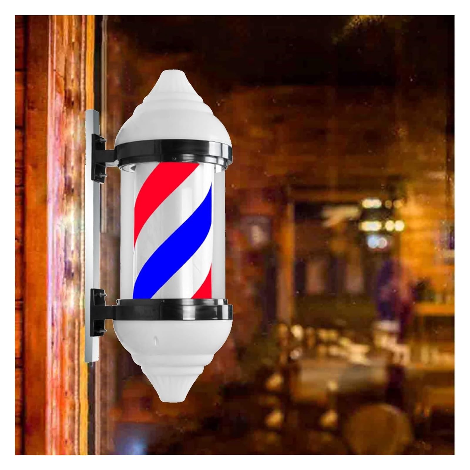 Kinkiety LED Barber Pole Wodoodporny Barber Pole Barbershop PC Tube Retro LED Obrotowe Światło Zewnętrzne Wodoodporny Znak Kinkiet, 4, 4，4
